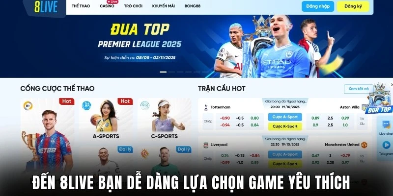 Đến 8Live bạn dễ dàng lựa chọn game yêu thích